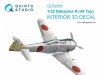 Quinta Studio QD32265 Nakajima Ki-44 Tojo 3D-Printed & coloured Interior on decal paper ( Hasegawa )( Interior 3D Decal ) 1/32